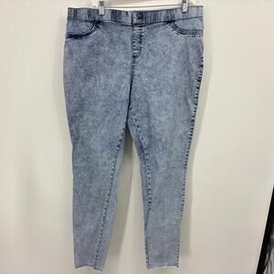 HUE Studio Acid Wash Jeggings Size XXL 2XL Frayed Hems